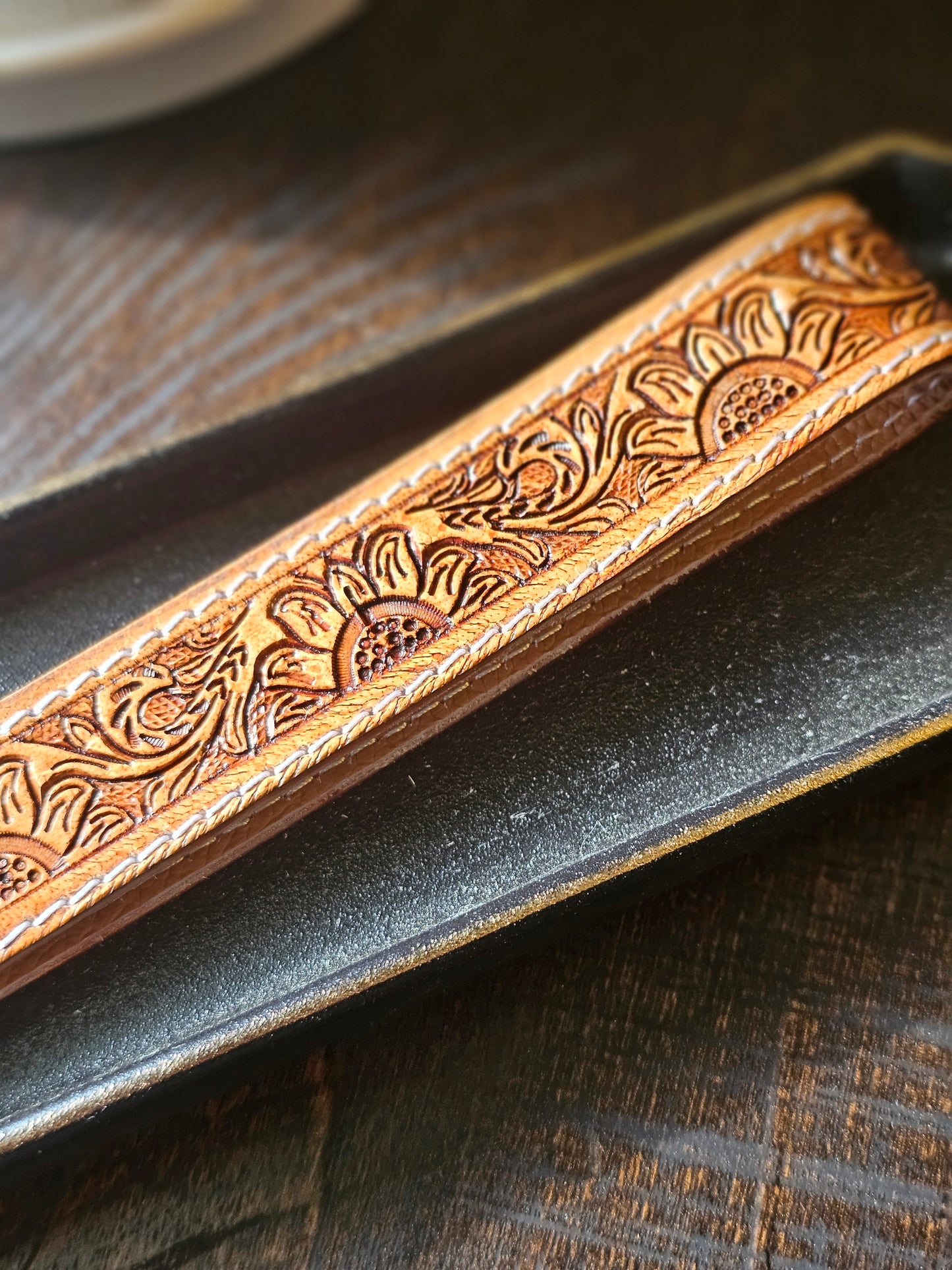 leather wristlet keychain