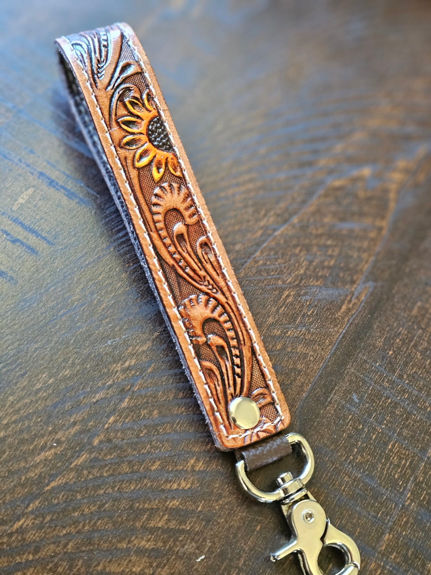 leather wristlet keychain