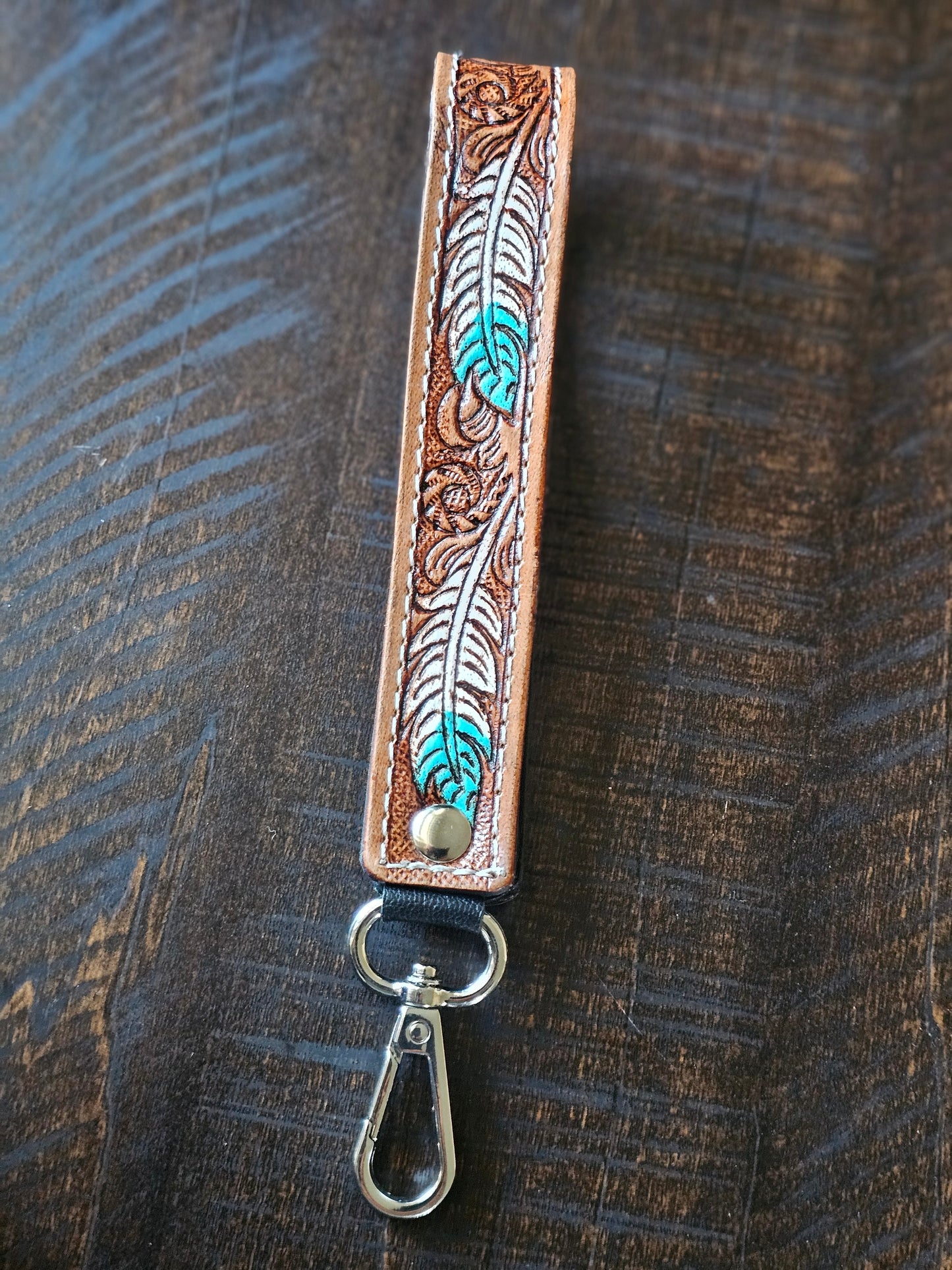 leather wristlet keychain